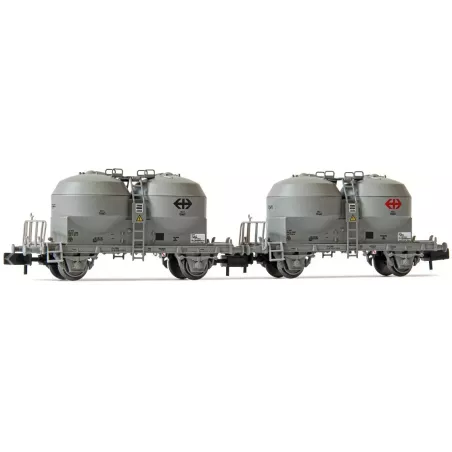 Set 2 Wagons Silos à Ciment CFF (2 essieux) - HN6427