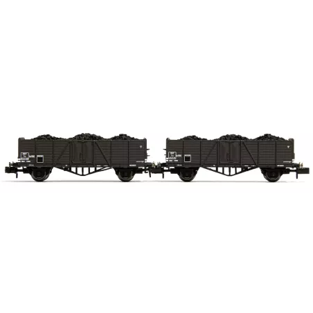 Set 2 Wagons Tombereaux SNCF type Tow (Charbon) - HN6491