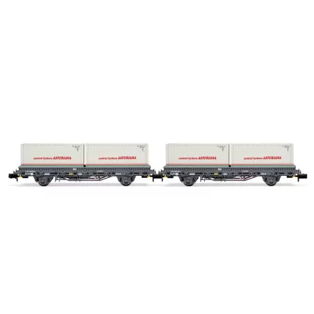 Set 2 Wagons Plateaux Ks RENFE « Central Lechera » - HN6421