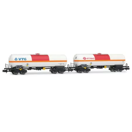 Set 2 Wagons Citernes Bogies Chlore « VTG & Ermewa » - HN6634