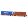MFTRAIN N33377 - Set 2 Wagons Porte-Conteneurs 40' - Échelle N | H66