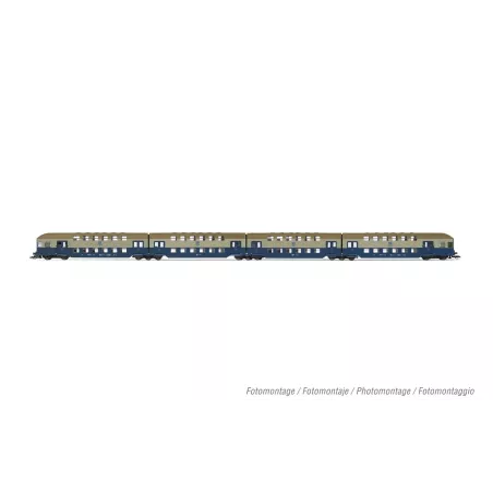 Set 4 Voitures Banlieue 2 Niveaux DR - Arnold HN9521 - Échelle TT | H66