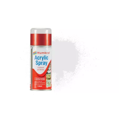 Humbrol AD6034 Spray Peinture Acrylique 34 Blanc Mat 150ml - Accessoire Modélisme | H66