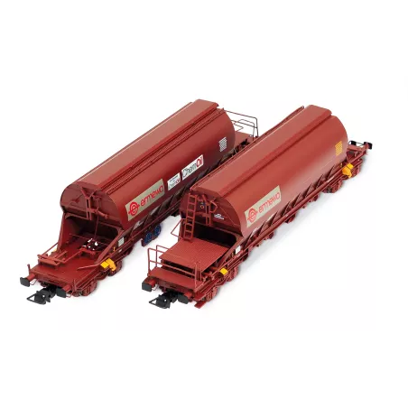 Jouef HJ6228 Coffret 2 Wagons-Trémies Taoos Ermewa/Chemoil Marron - Échelle HO | H66