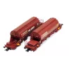 Jouef HJ6228 Coffret 2 Wagons-Trémies Taoos Ermewa/Chemoil Marron - Échelle HO | H66