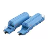 HJ6230 NACCO, coffret de 2 wagons-trémies à 4 essieux Taoos, livrée bleue