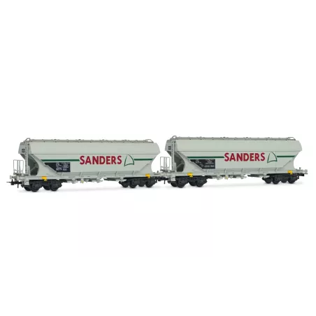 Jouef HJ6312 Coffret 2 Wagons Trémies Céréaliers SANDERS Gris - Échelle HO | H66