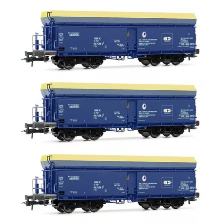 Rivarossi HR6589 Set 3 Wagons Autodéchargeurs Fals PKP Cargo - Échelle HO | H66