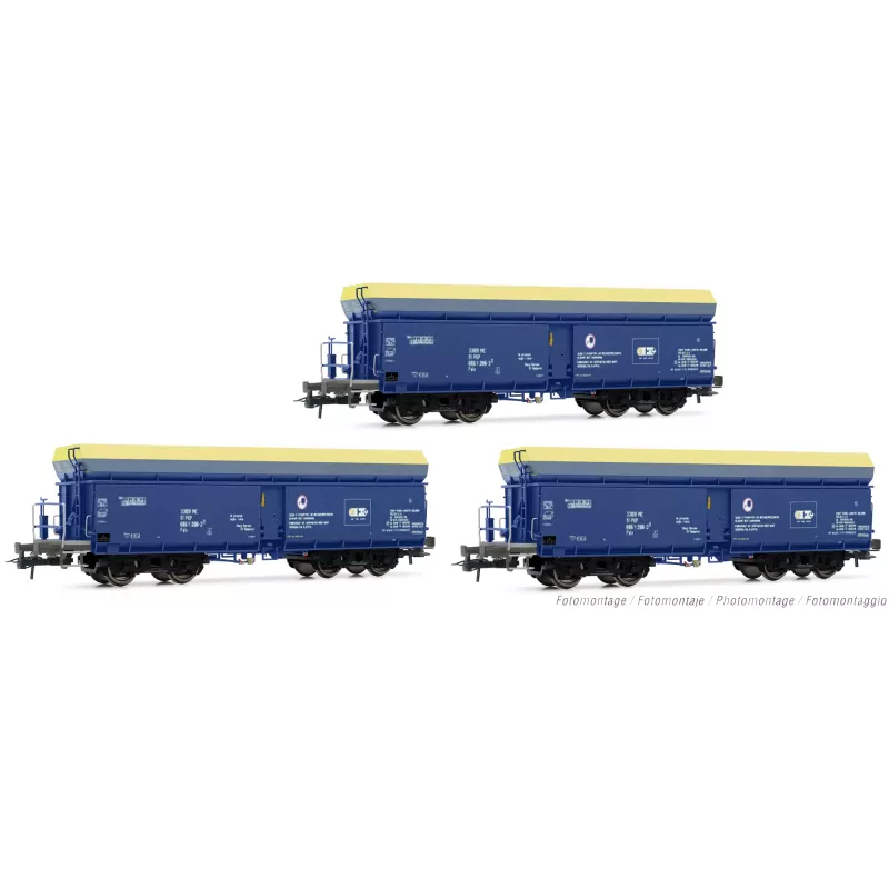 Rivarossi HR6589 Set 3 Wagons Autodéchargeurs Fals PKP Cargo - Échelle HO | H66