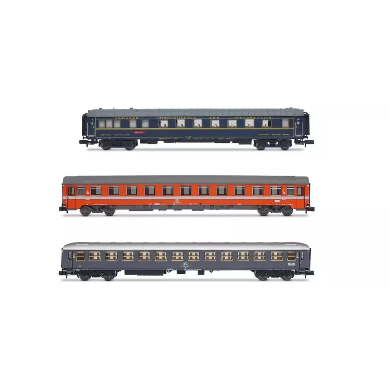 Arnold HN4467 Coffret 3 Voitures Alpen-Express FS/DB Rome-Munich - Échelle N | H66