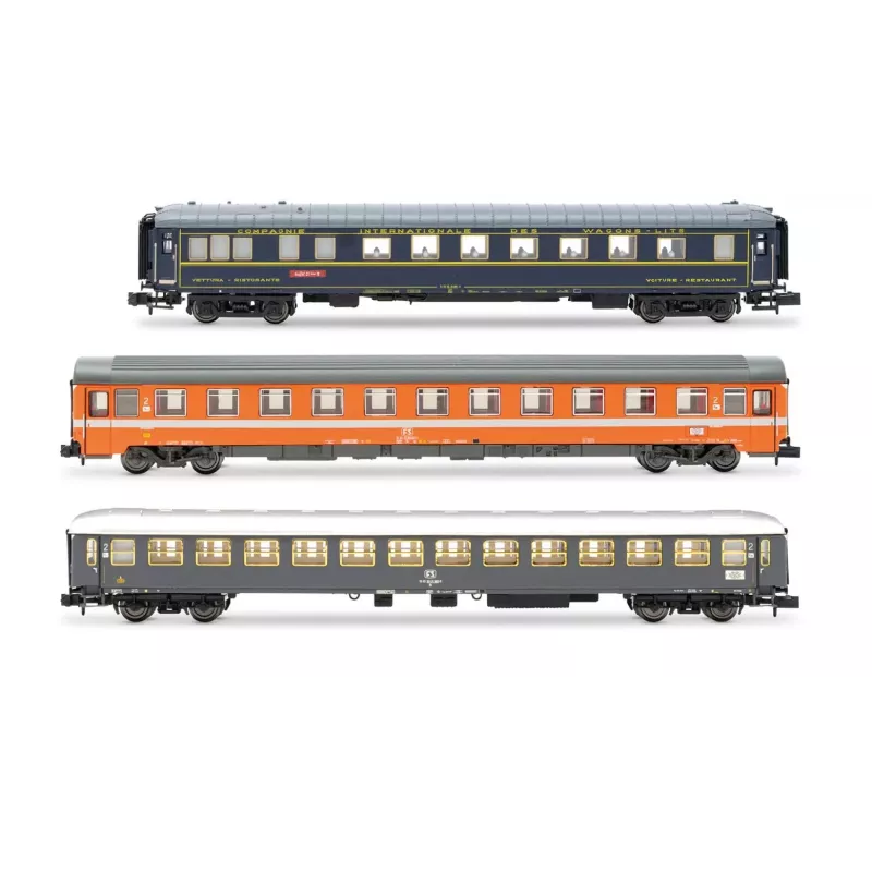 Arnold HN4468 Coffret 3 Voitures Alpen-Express DB/FS Rome-Munich - Échelle N | H66