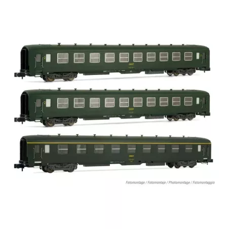 Arnold HN4385 Coffret 3 Voitures DEV AO Vertes Logo Encadré SNCF - Échelle N | H66