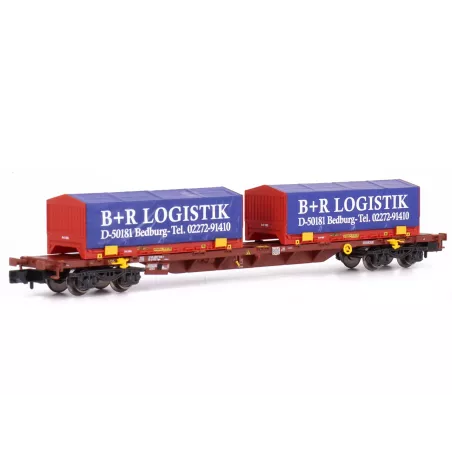 Arnold HN6658 Wagon Porte-Conteneur Coils B+R Logistics Bedburg DB - Échelle N | H66